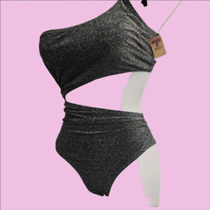 1 Shoulder Shimmer Swimsuit by Pink by V.S.